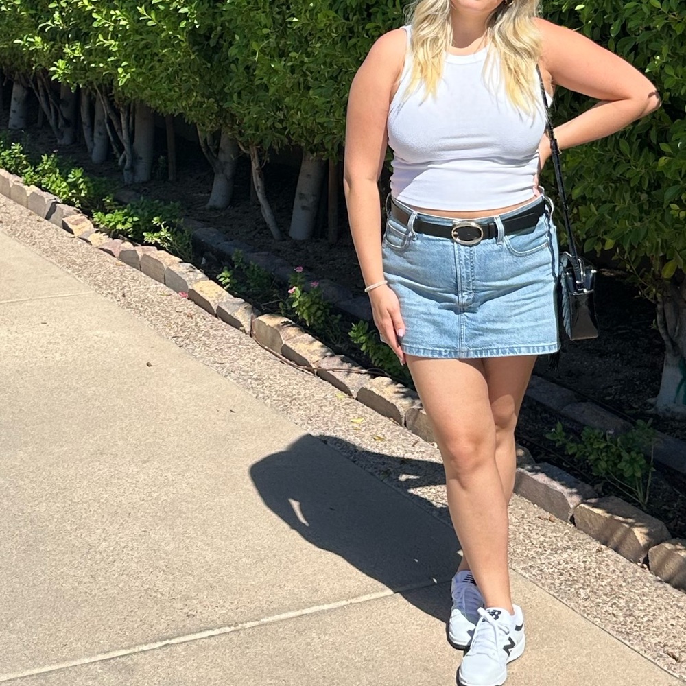 Aritzia denim mini skirt